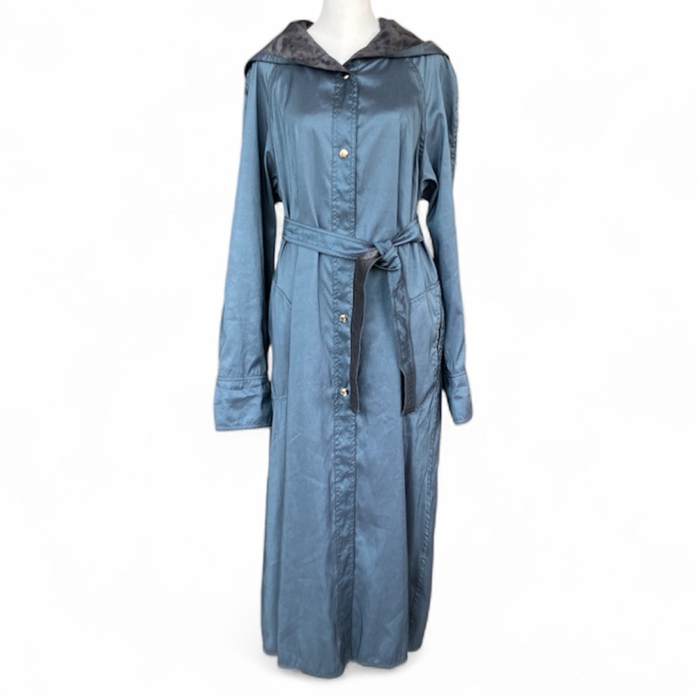 Sackables Vintage Reversable Animal Print Hooded Trenchcoat